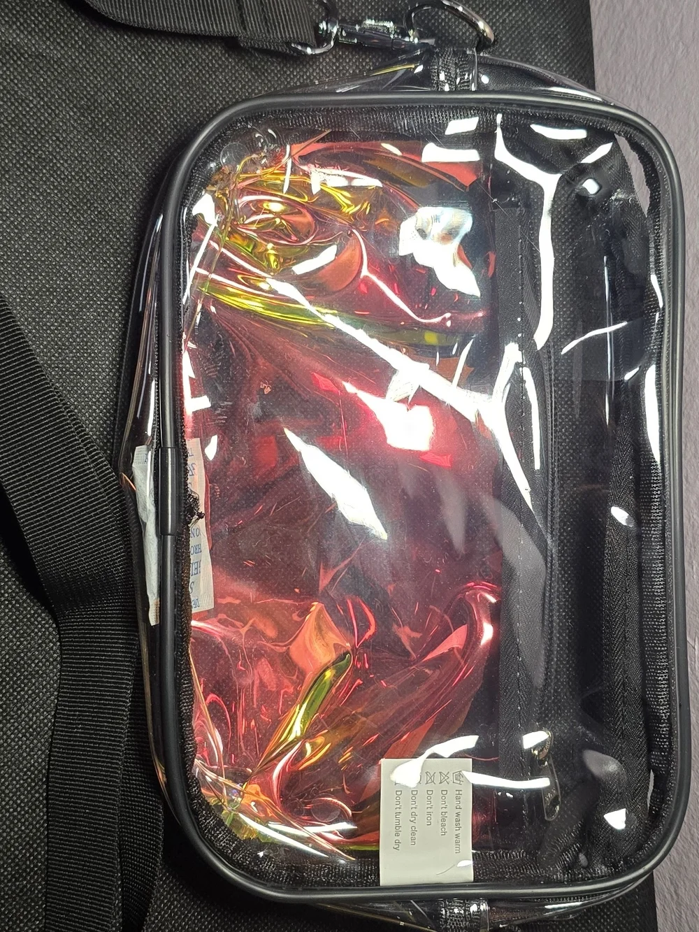Holographic Clear Crossbody Phone Bag - Iridescent Pink/Blue